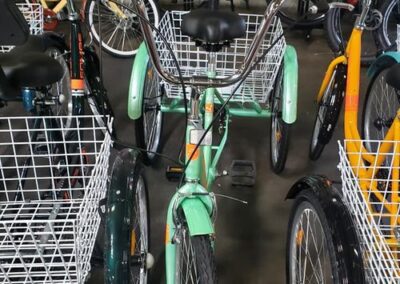 Bike Sales Los Angeles: The Bike Man staff congratulating a happy customer on the purchase of a new cruiser bike in Los Angeles.